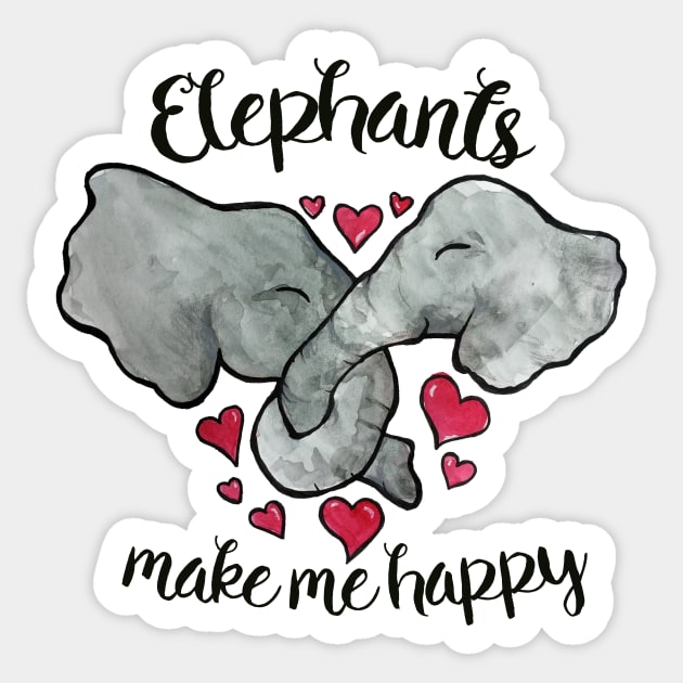 Elephants make me Happy Sticker by bubbsnugg